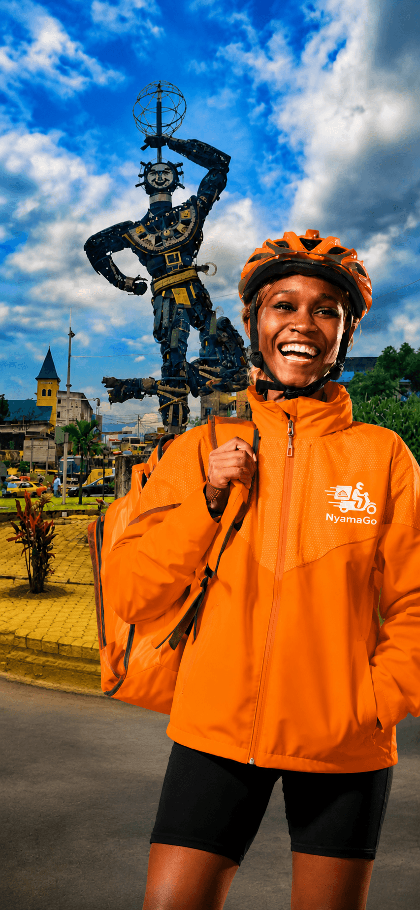 Livreur NyamaGo en uniforme